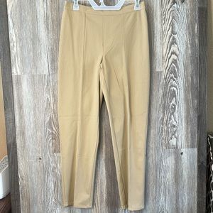 Isaac Mizrahi, flat front tan slacks with seams down the front, 8